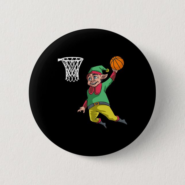 Elf Basketball Weihnachtsslam Dunk Gif Pbv Button (Vorderseite)