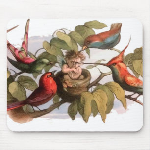 Elf Bird Sprite Pixie Brownie Fairy Tale Mousepad