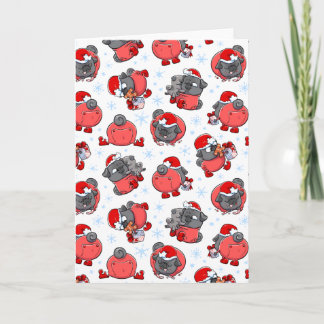 Elf Black Mops Weihnachtskarte Karte