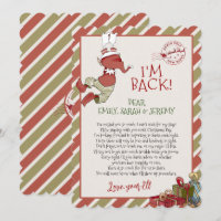 Elf Brief "I'm Back" für die Einladung zu Weihnach