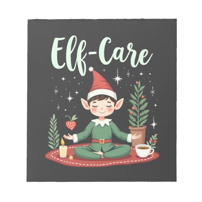 Elf Care Funny Christmas Elf Magische Selbstversor Notizblock (Vorderseite)