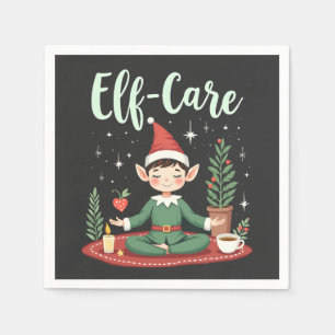 Elf Care Funny Christmas Elf Magische Selbstversor Serviette