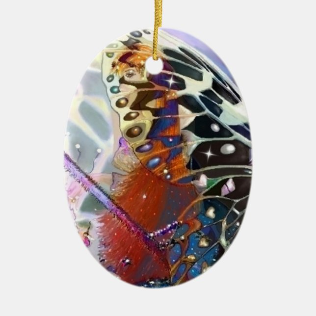 Elf Catching Fairies Keramik Ornament (Vorne)