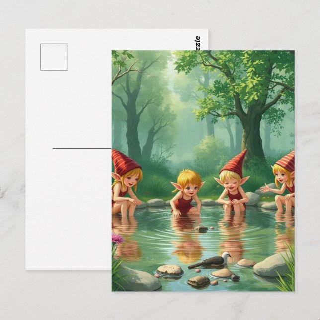 Elf Children Postkarte (Vorne/Hinten)