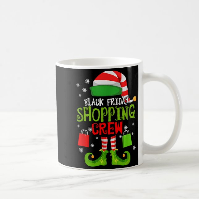 Elf Christmas Black Shopng Funny Friday Shopng Cre Kaffeetasse (Rechts)