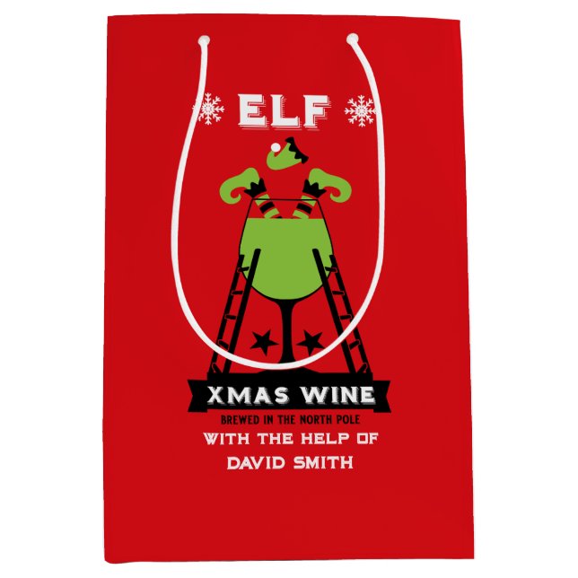 Elf Christmas Drink Mittlere Geschenktüte (Vorderseite)