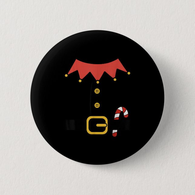 Elf Christmas Halloween Costume Mens Womens Boys G Button (Vorderseite)