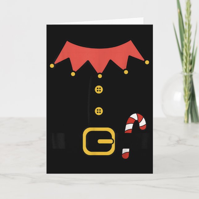 Elf Christmas Halloween Costume Mens Womens Boys G Karte (Vorderseite)