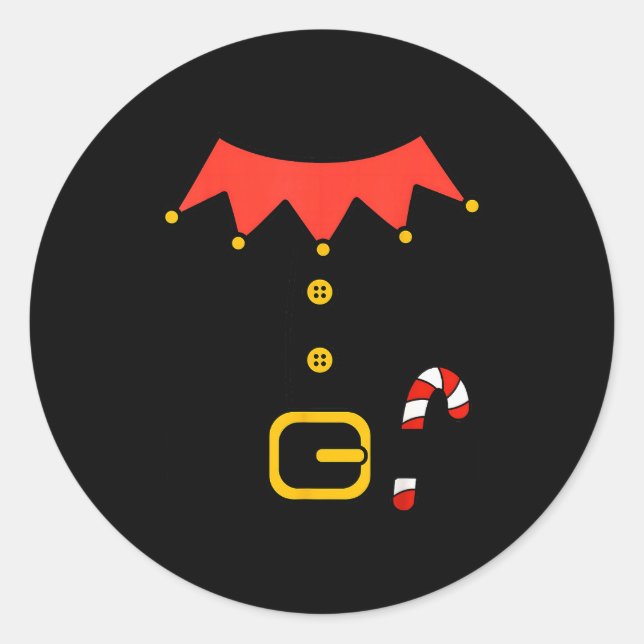 Elf Christmas Halloween Costume Mens Womens Boys G Runder Aufkleber (Vorderseite)