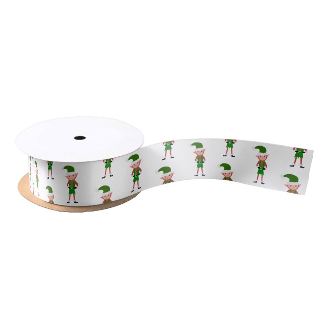 Elf Christmas Satin Ribbon Satinband (Spule)