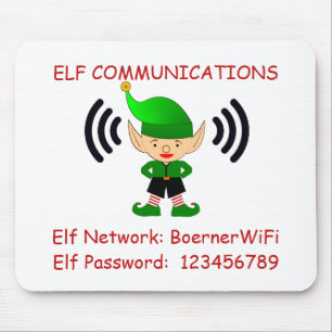 Elf Christmas Wi-Fi Guest Computer Desk Room Mousepad