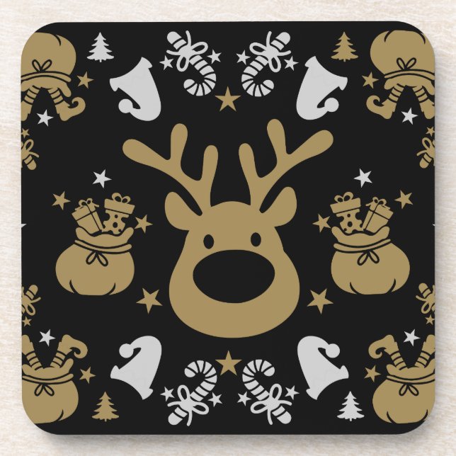 Elf Christmas Wrapping Getränkeuntersetzer (Vorderseite)