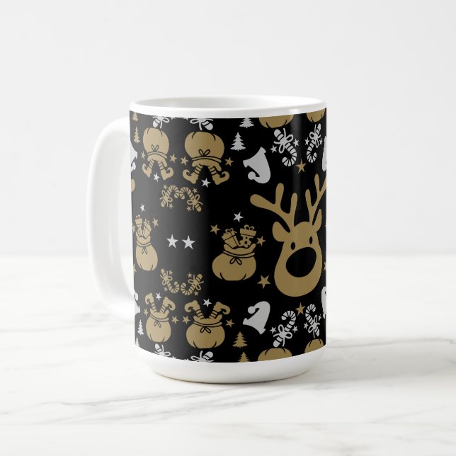 Elf Christmas Wrapping Kaffeetasse (Vorderseite Links)
