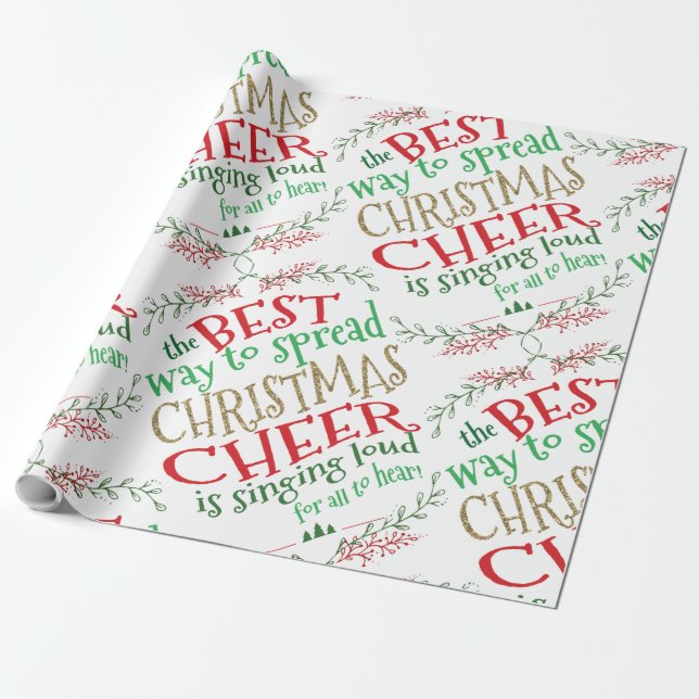 Elf Christmas Wrapping Paper Christmas Cheer Geschenkpapier (Ungerollt)