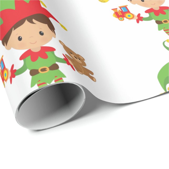 Elf Christmas Wrapping Paper Geschenkpapier (Rolleneckpunkt)