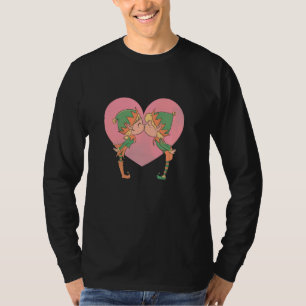Elf Couple in Liebe Elves Kissing T-Shirt