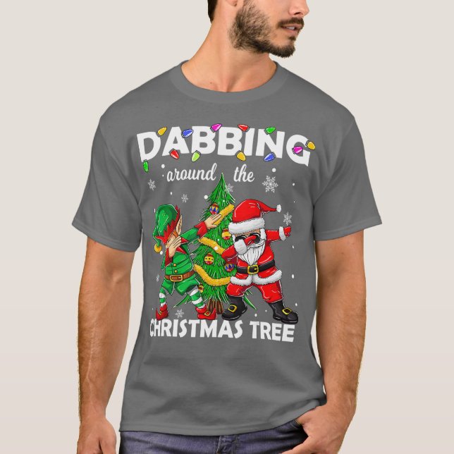 Elf Dabbing Santa Shirt Kinder Jungs Männer Klaus  (Vorderseite)