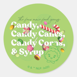 Elf der Film   Die vier Hauptnahrungsgruppen Runder Aufkleber