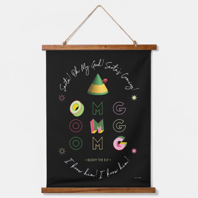 Elf der Film | Santa OMG Wandteppich Mit Holzrahmen (Vorderseite)