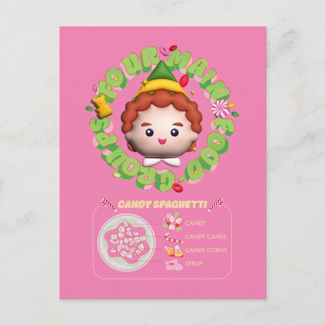 Elf der Film | Vier Hauptnahrungsgruppen Postkarte (Vorderseite)