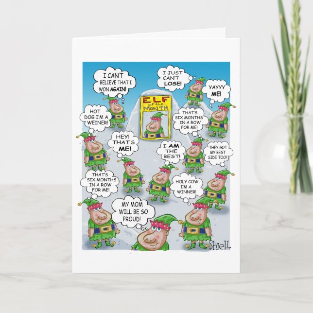 Elf des Monats Feiertagskarte (Vorderseite)