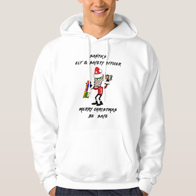 Elf des Weihnachtsmanns und Sicherheitsbeauftragte Hoodie (Vorderseite)