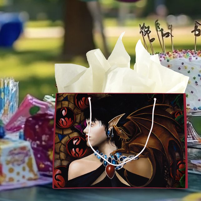 Elf Dragon Butterfly Fantasy Große Geschenktüte (Von Creator hochgeladen)