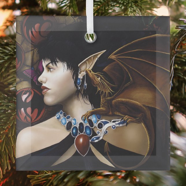 Elf Dragon Butterfly Fantasy Ornament Aus Glas (Von Creator hochgeladen)
