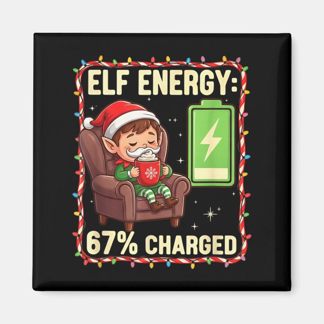 Elf Energy 67 Percent Charged Christmas  Magnet (Vorne)