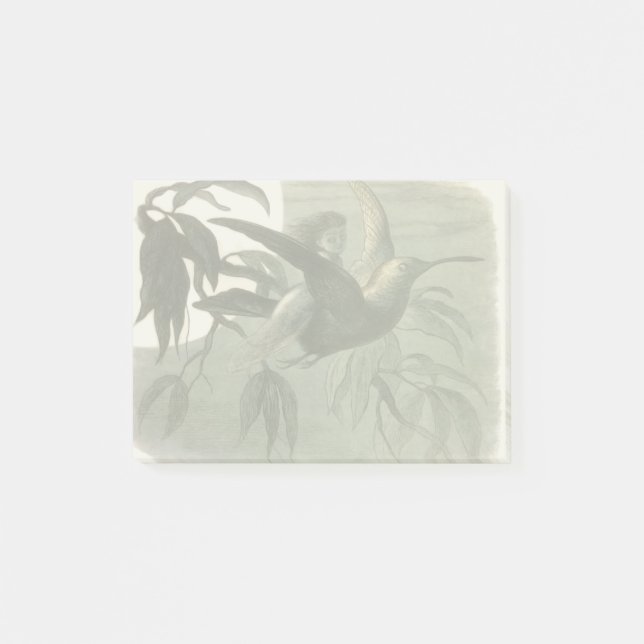 Elf Fairies Elves Moon Night Scene Bird Flying Post-it Klebezettel (Vorderseite)