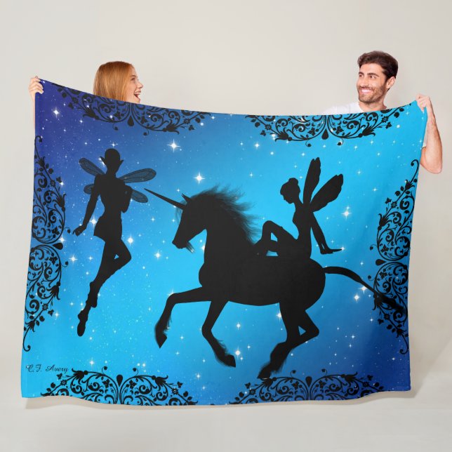 Elf Fairy und Unicorn Fantasy Fleecedecke (Beispiel)