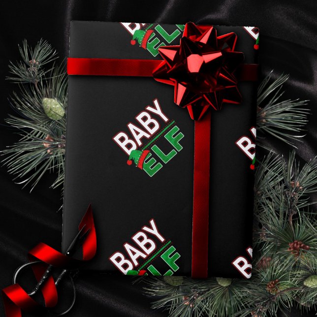 Elf Familie | Baby Elf Weihnachtsfeiertag #TeamElf Geschenkpapier (Von Creator hochgeladen)