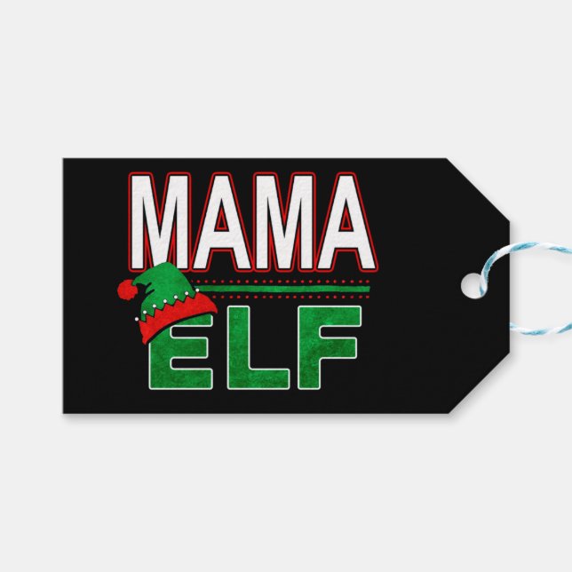 Elf Familie | Mama Elf Weihnachtsfeiertag #TeamElf Geschenkanhänger (Vorderseite (Horizontal))
