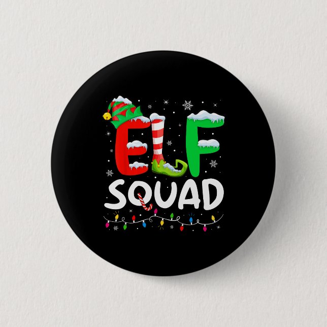 Elf Familie Weihnachten Matching Pajamas Xmas Elf  Button (Vorderseite)
