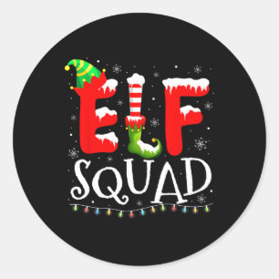 Elf Familie Weihnachten passend Elf Squad Runder Aufkleber