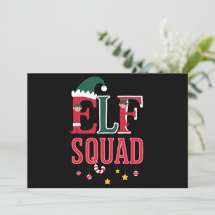 Elf-Familien-Weihnachts-Pyjamas Elf-Squadron  Feiertagskarte