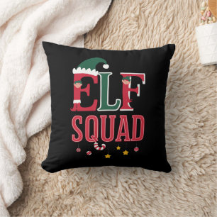 Elf-Familien-Weihnachts-Pyjamas Elf-Squadron  Kissen