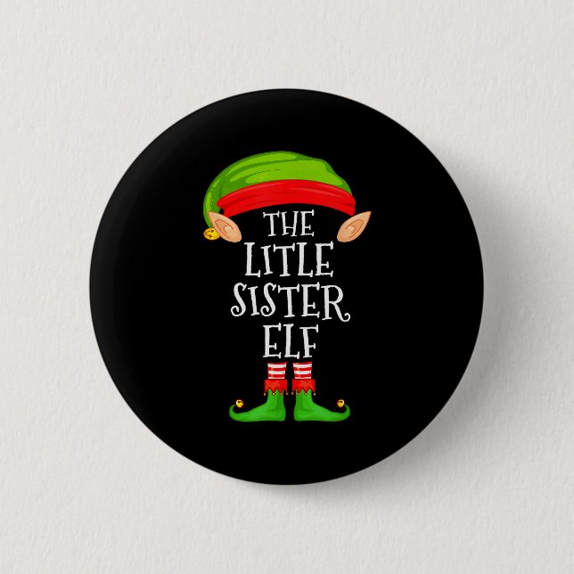 Elf-Familien-Weihnachtskleid-Schwester-Elf-Sweater Button (Vorderseite)