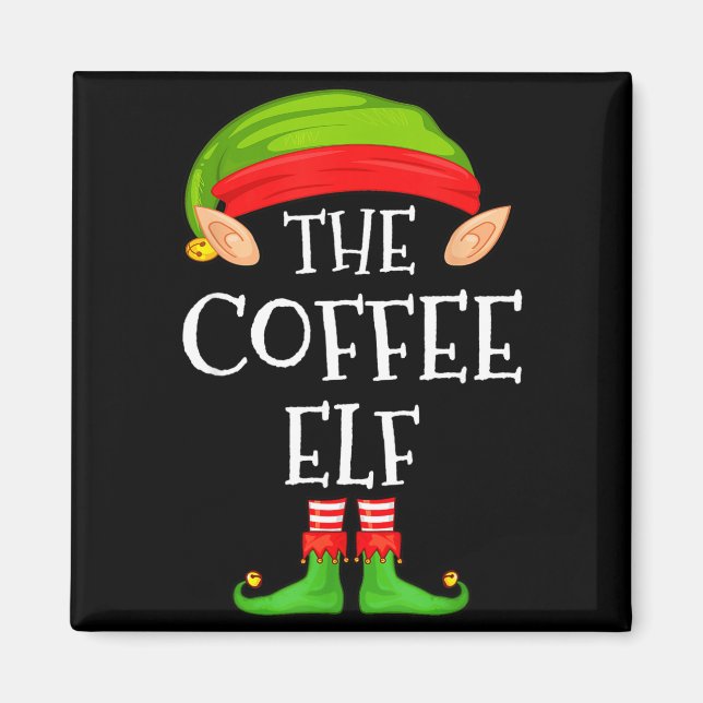 Elf Family Christmas Coffee Elf Sweater Matching C Magnet (Vorne)