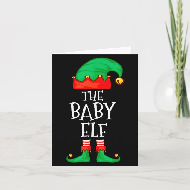 Elf Family Christmas Funny The Baby Elf Sweater Bo Karte (Vorderseite)