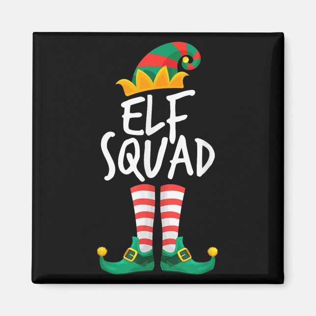 Elf Family Christmas Group Matching Pajamas Xmas E Magnet (Vorne)