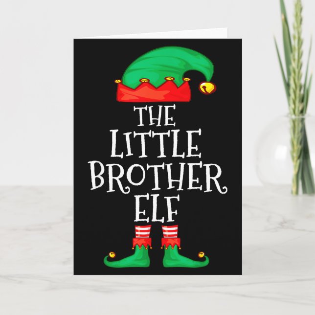 Elf Family Christmas Little Brother Elf Sweater Me Karte (Vorderseite)