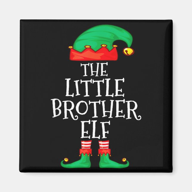 Elf Family Christmas Little Brother Elf Sweater Me Magnet (Vorne)