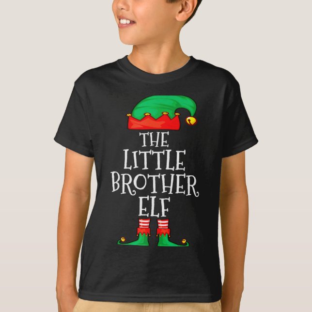 Elf Family Christmas Little Brother Elf Sweater Me T-Shirt (Vorderseite)