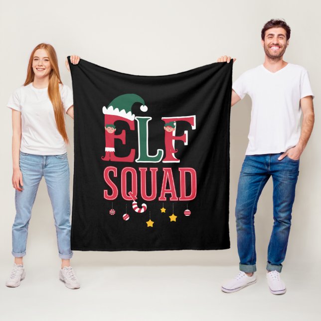 Elf Family Christmas Matching Pajamas Elf Squad Fleecedecke (Beispiel)