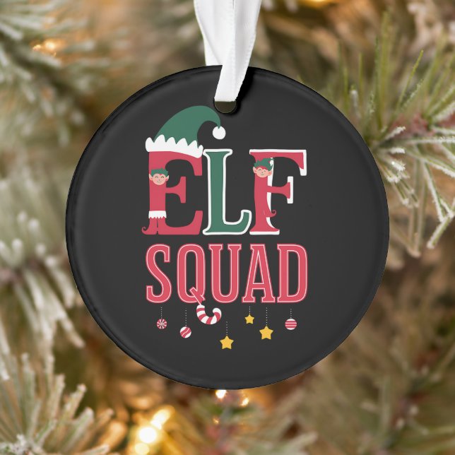 Elf Family Christmas Matching Pajamas Elf Squad Ornament (Baum)