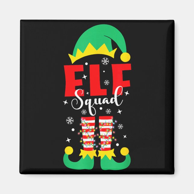 Elf Family Christmas Matching Pajamas Funny Xmas E Magnet (Vorne)
