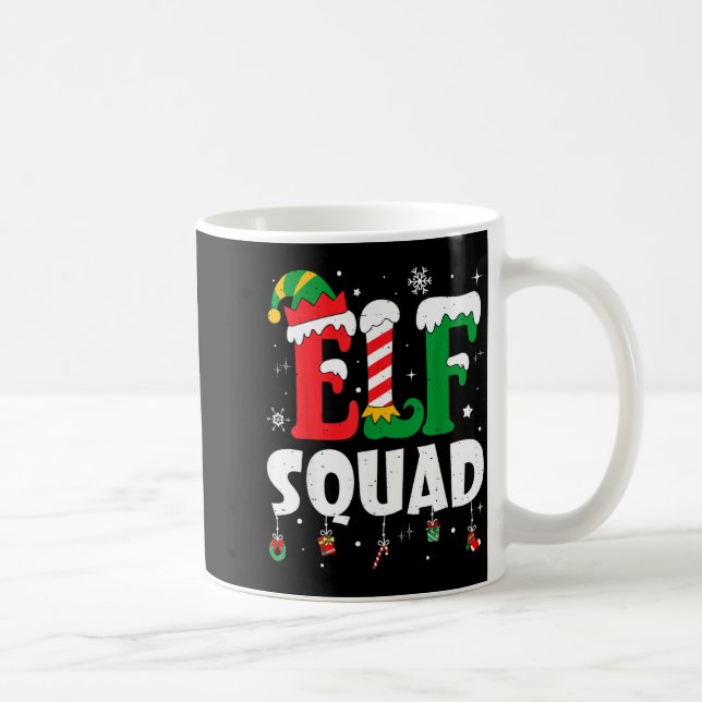 Elf Family Christmas Matching Pajamas Xmas Elf Squ Kaffeetasse (Rechts)