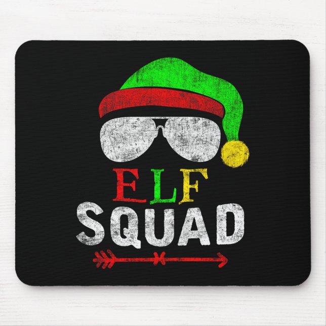 Elf Family Christmas Matching Pajamas Xmas Elf Squ Mousepad (Vorne)