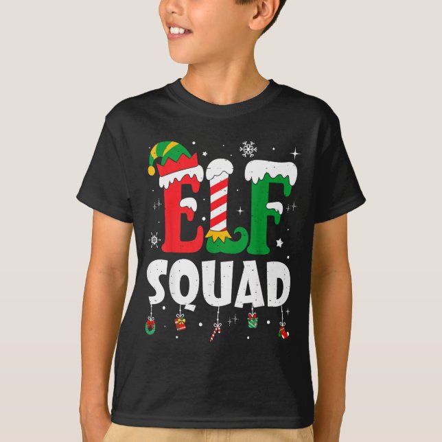 Elf Family Christmas Matching Pajamas Xmas Elf Squ T-Shirt (Vorderseite)